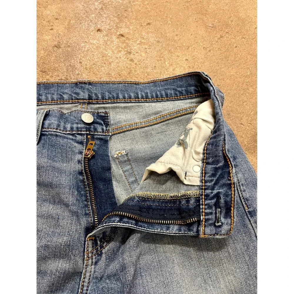 Levi's 505 Straight Leg Jeans Mens 32x30 Blue‎ Denim Cotton Stretch Regular Fit